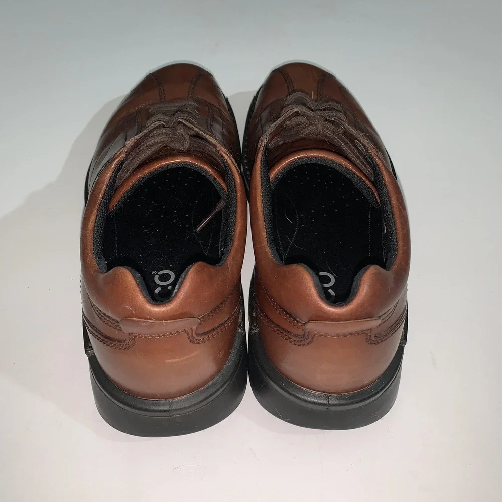 ECCO Shoes Mens Size 12.5 Brown Leather Lace Up Casual Comfort Walking Oxfords